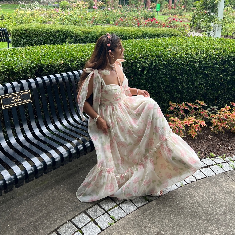 Pink Sundress with Flutter Sleeves and Sweetheart Neckline for Brides